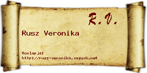 Rusz Veronika névjegykártya